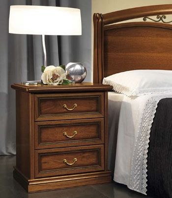Nostalgia Italian Walnut 3 Drawer Bedside Cabinet