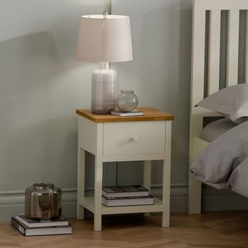Coxmoor Ivory 1 Drawer Bedside Table