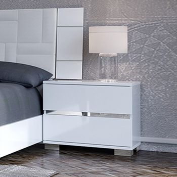 Dream White 2 Drawer Bedside Cabinet