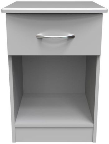 Eve Grey 1 Drawer with Lock Bedside Cabinet
