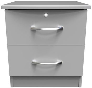 Eve Grey 2 Drawer Bedside Cabinet