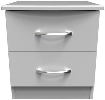 Eve Grey 2 Drawer Small Bedside Cabinet