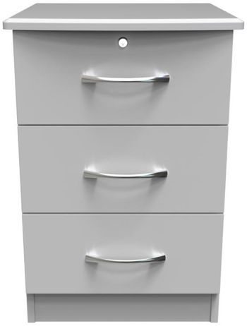 Eve Grey 3 Drawer Bedside Cabinet