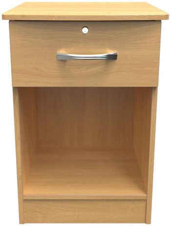 Eve Oak 1 Drawer with Lock Bedside Cabinet