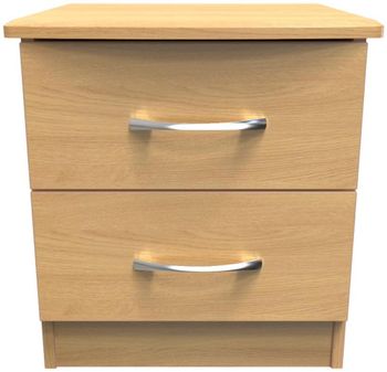 Eve Oak 2 Drawer Bedside Cabinet