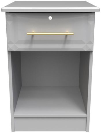 Faye Grey 1 Drawer with Lock Bedside Cabinet