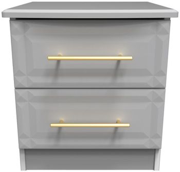 Faye Grey 2 Drawer Bedside Cabinet