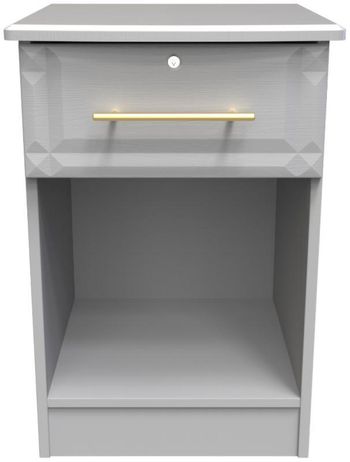 Faye Grey Ash 1 Drawer with Lock Bedside Cabinet