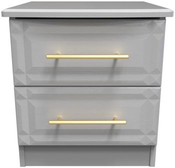 Faye Grey Ash 2 Drawer Bedside Cabinet