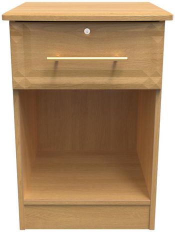 Faye Oak 1 Drawer with Lock Bedside Cabinet