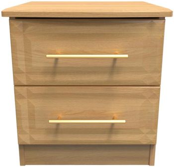 Faye Oak 2 Drawer Bedside Cabinet