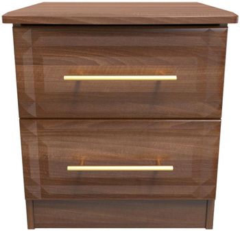 Faye Walnut 2 Drawer Bedside Cabinet