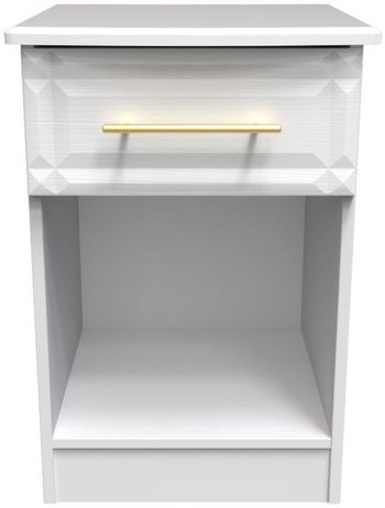 Faye White 1 Drawer Bedside Cabinet