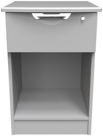 Flora Grey 1 Drawer with Lock Bedside Cabinet