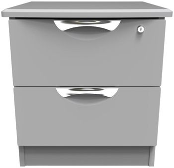 Flora Grey 2 Drawer with Lock Bedside Cabinet