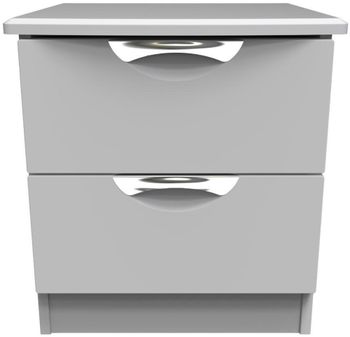 Flora Grey 2 Drawer Bedside Cabinet