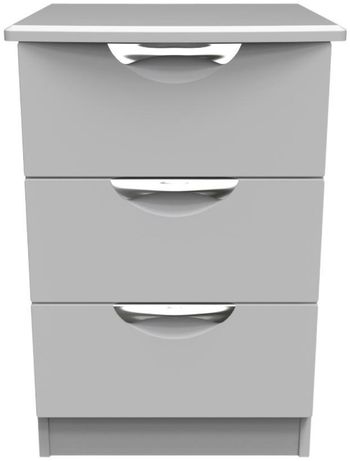 Flora Grey 3 Drawer Bedside Cabinet