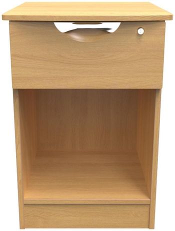 Flora Oak 1 Drawer with Lock Bedside Cabinet