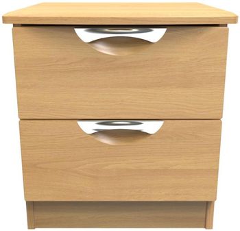 Flora Oak 2 Drawer Bedside Cabinet