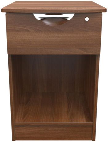 Flora 1 Drawer with Lock Walnut Bedside Cabinet