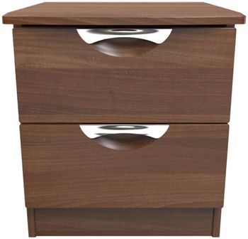 Flora Walnut 2 Drawer Bedside Cabinet