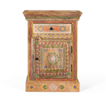 Forli Painted Mango Wood 1 Door Bedside Cabinet
