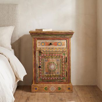 Forli Painted Mango Wood 1 Door Bedside Cabinet