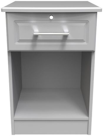 Gina Grey 1 Drawer with Lock Bedside Cabinet