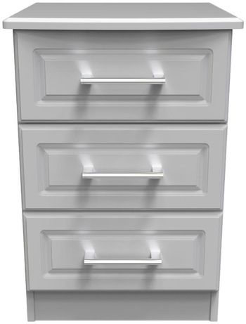 Gina Grey 3 Drawer Bedside Cabinet