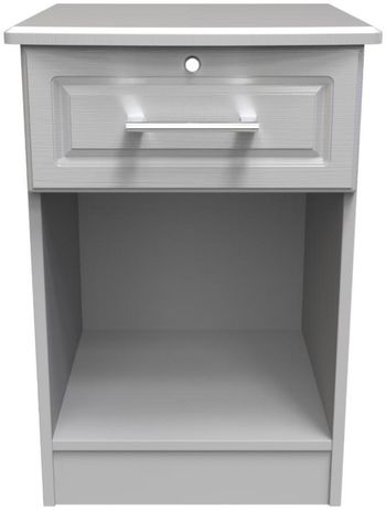 Gina Grey Ash 1 Drawer with Lock Bedside Cabinet
