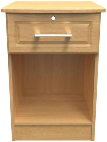 Gina Oak 1 Drawer with Lock Bedside Cabinet