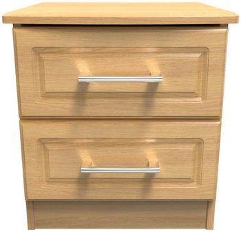 Gina Oak 2 Drawer Bedside Cabinet