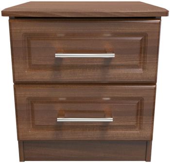 Gina Walnut 2 Drawer Bedside Cabinet