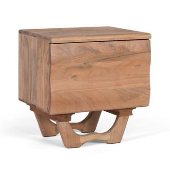 Hattie Acacia Wood 1 Door Bedside Cabinet