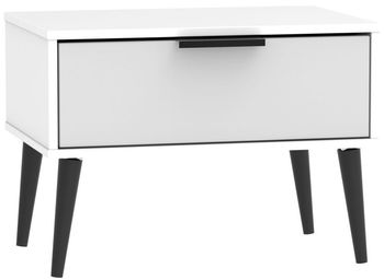 Hong Kong Grey and White 1 Drawer Wide Bedside Table