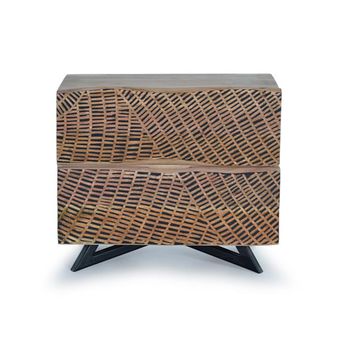 Karlstad Acacia Wood 2 Drawer Bedside Cabinet
