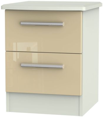 Knightsbridge Mushroom and Cashmere Matt 2 Drawer Bedside Cabinet