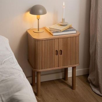 Langley Oak 2 Door Fluted Bedside Table