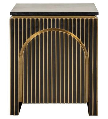Les Arcs Brushed Gold Ribbed 1 Door Bedside Cabinet