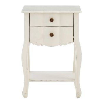 Loire White 2 Drawer Bedside Table