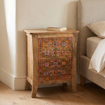 Matilda Painted Mango Wood 4 Drawer Bedside Cabinet
