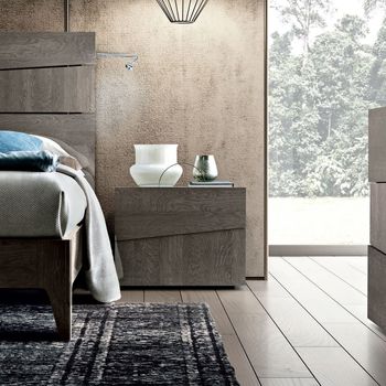 Tekno Italian Silver Birch 2 Drawer Bedside Cabinet