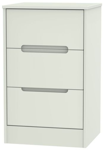 Monaco Cashmere Matt 3 Drawer Bedside Cabinet