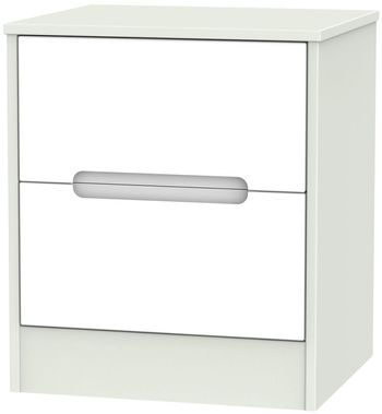 Monaco White and Cashmere 2 Drawer Bedside Cabinet