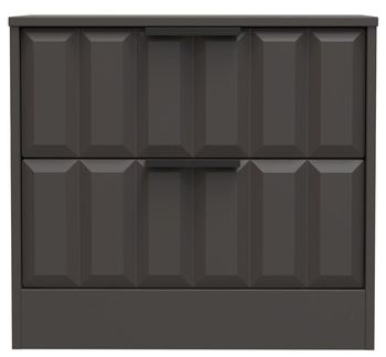 New York Graphite 2 Drawer Bedside Cabinet