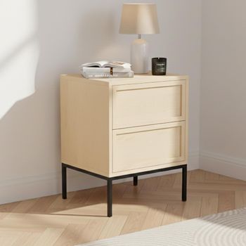 Palmdale Oak 2 Drawer Bedside Table