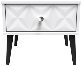 Pixel White 1 Drawer Bedside Table