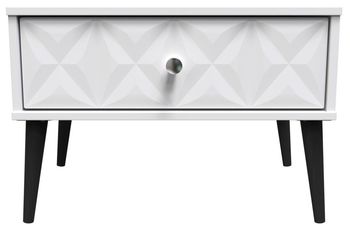 Pixel White 1 Drawer Midi Bedside Table