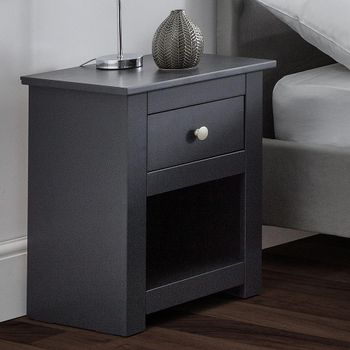 Radley Dark Grey 1 Drawer Bedside Cabinet