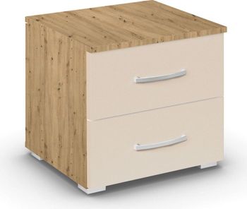 Aditio Artisan Oak and Champagne 2 Drawer Bedside Cabinet